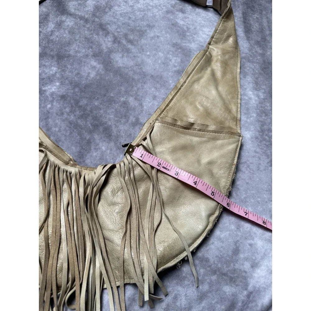 Authentic Sash Bag Leather‎ Fringe Crossbody Tan 10-Pocket Ergonomic India READ